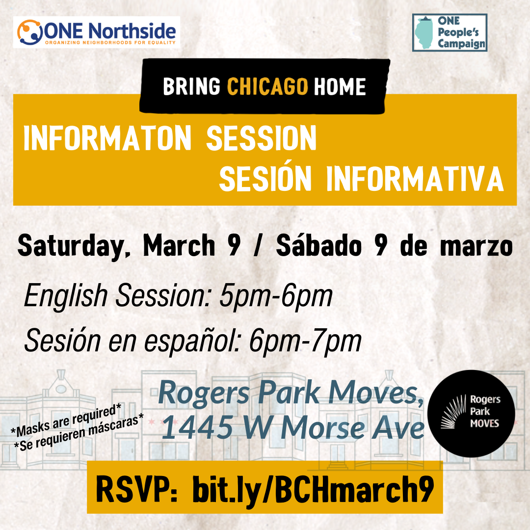 March 9th Bring Chicago Home Information Session