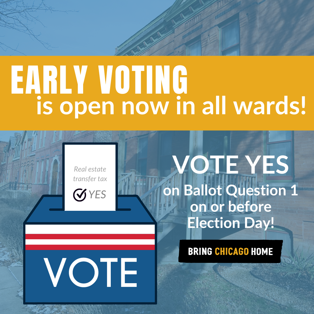 Early Voting is now open in all wards. Vote YES on Ballot Question 1 on or before Election DAy