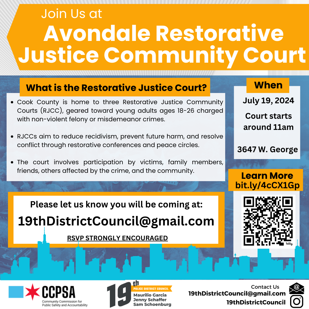 Avondale Restorative Justice Community Court Flier