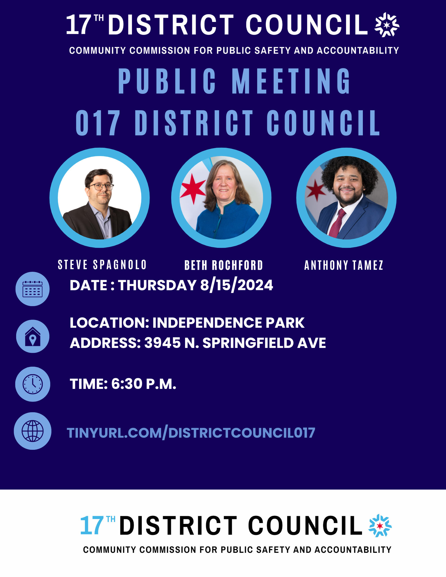 17th District Council Monthly Meeting Flyer