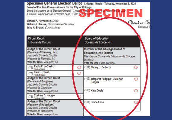 Board of education on the ballot, candidates circled