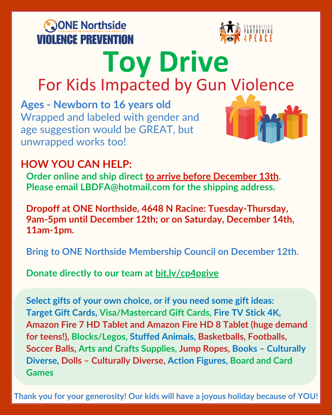 Toy Drive Update